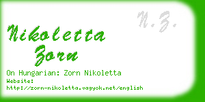 nikoletta zorn business card